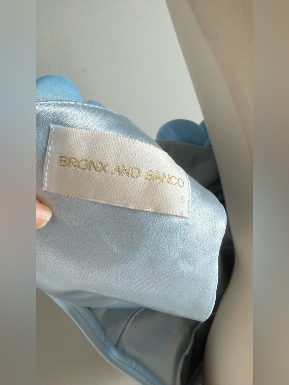 Bronx and Banco Powder Blue Floral Plunge Mini Dress - Picture 5 of 7